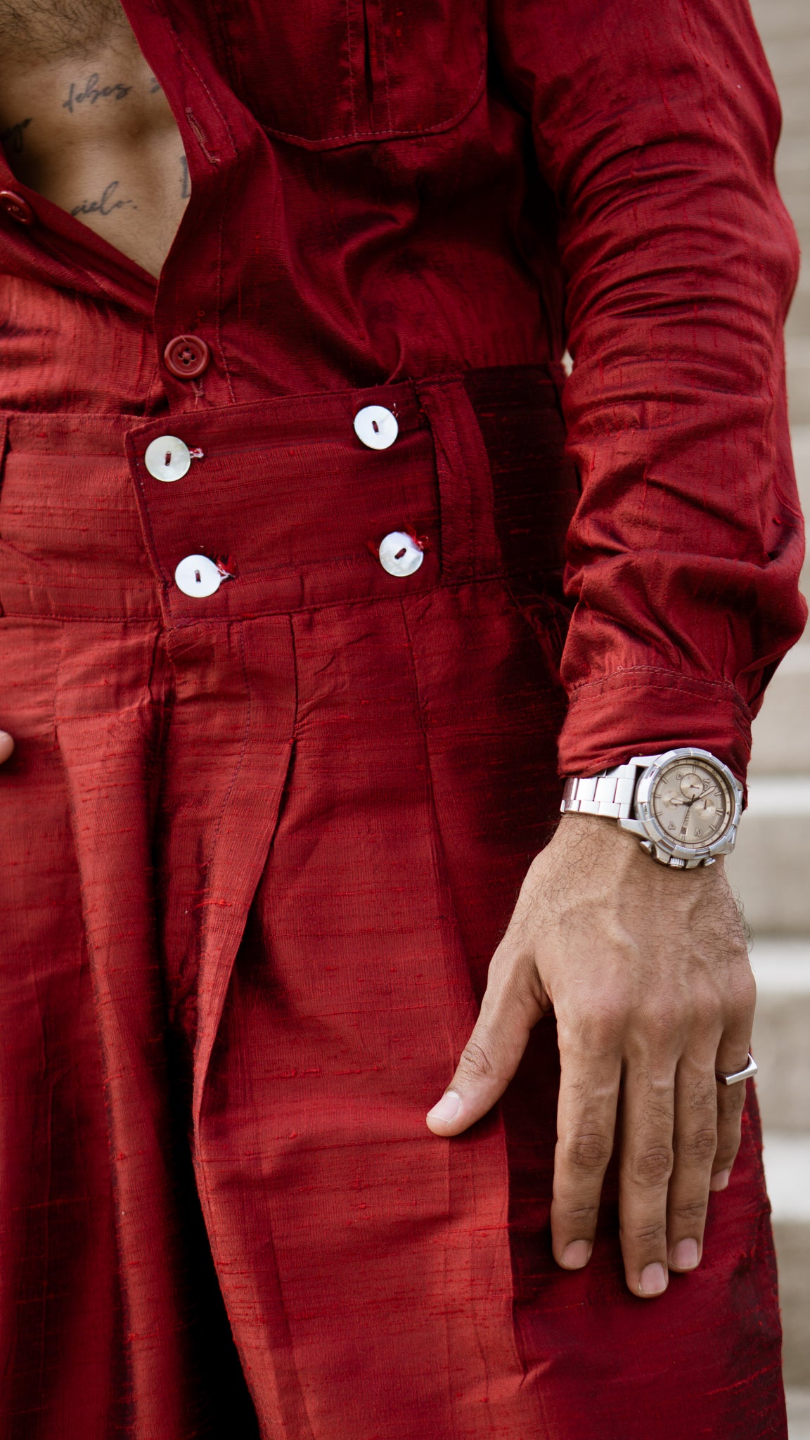 Red Pantalon for men | Highwaisted red Pants