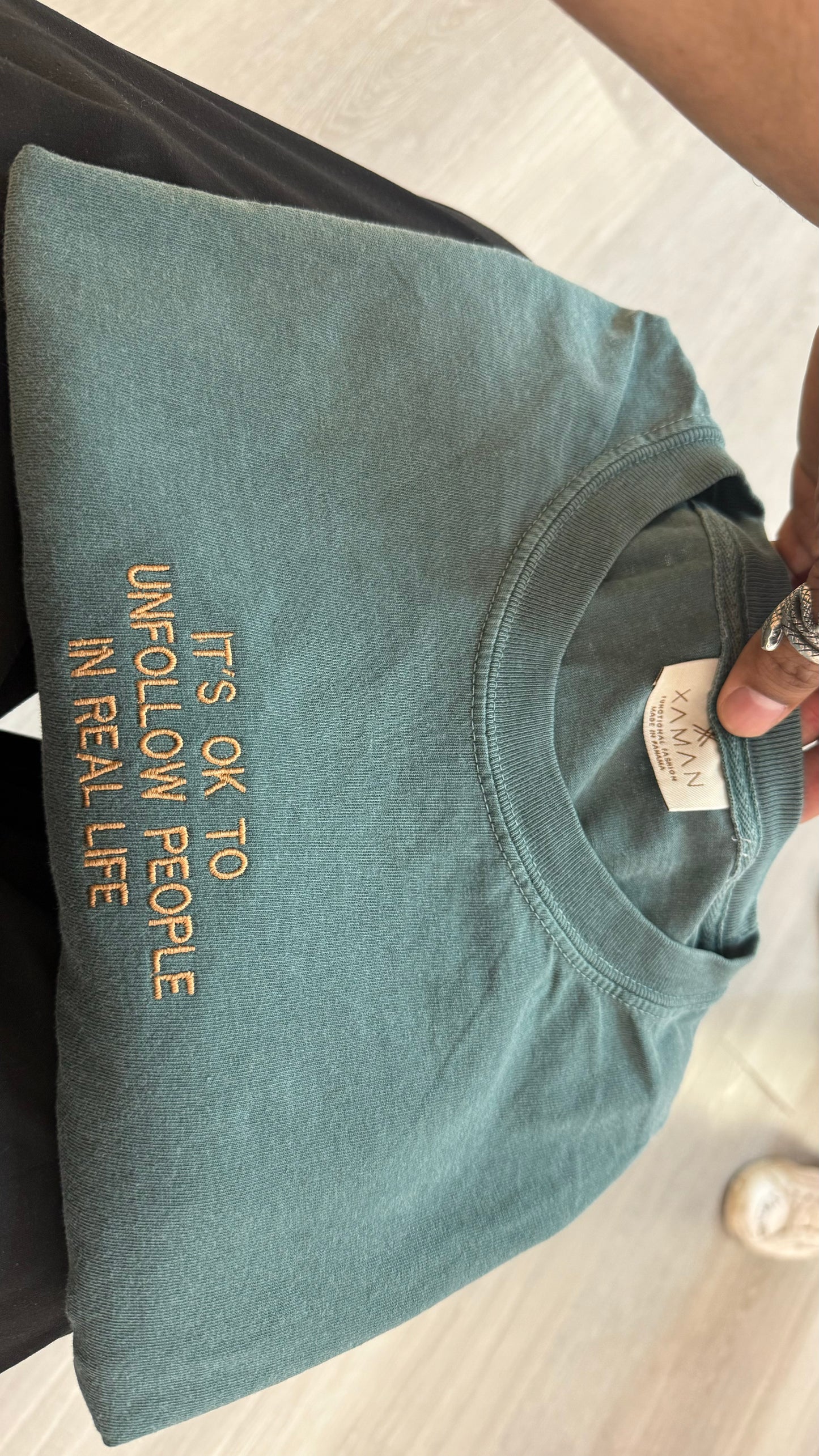 Shirts with quotes | Pre-washed shirt | Mint green Sweater | Xaman Panama