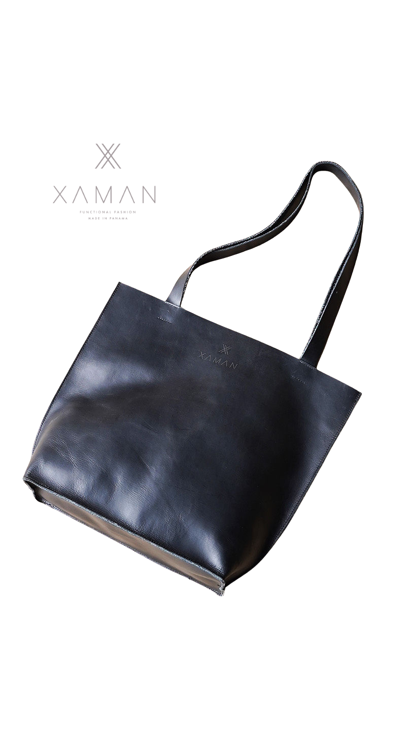 Plain Black Leather  Tote Bag - Premium Minimalistic Design