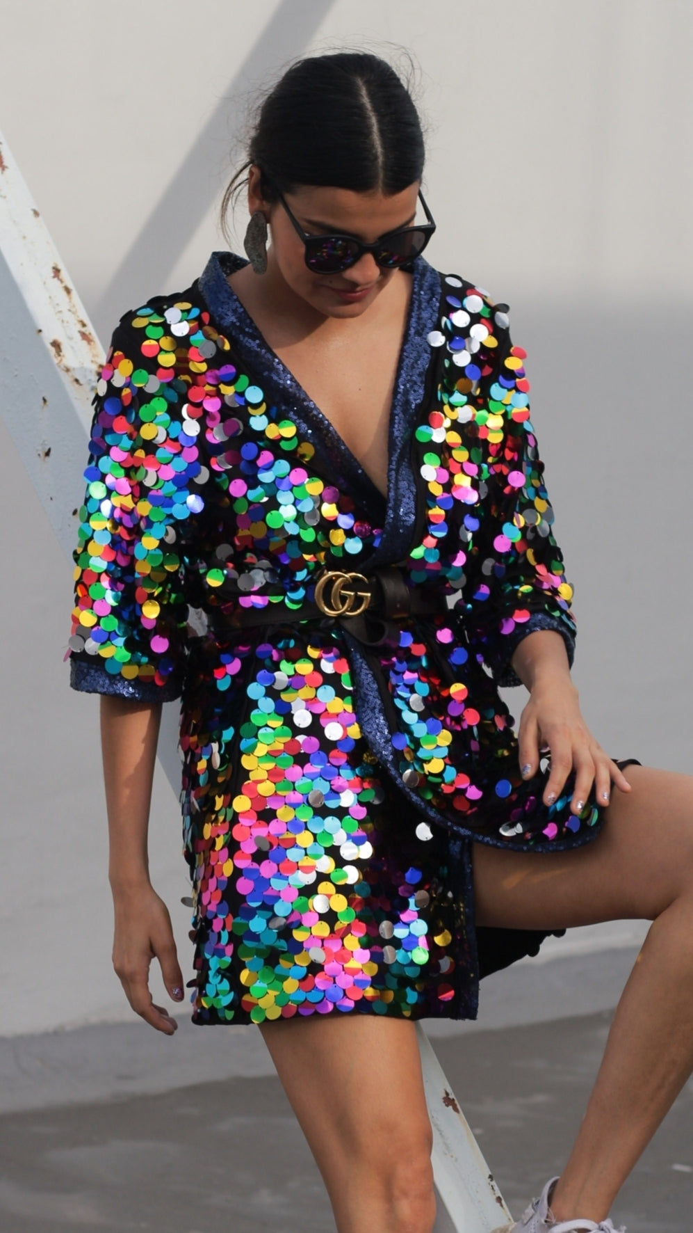 Multicolor Sequin Kimono