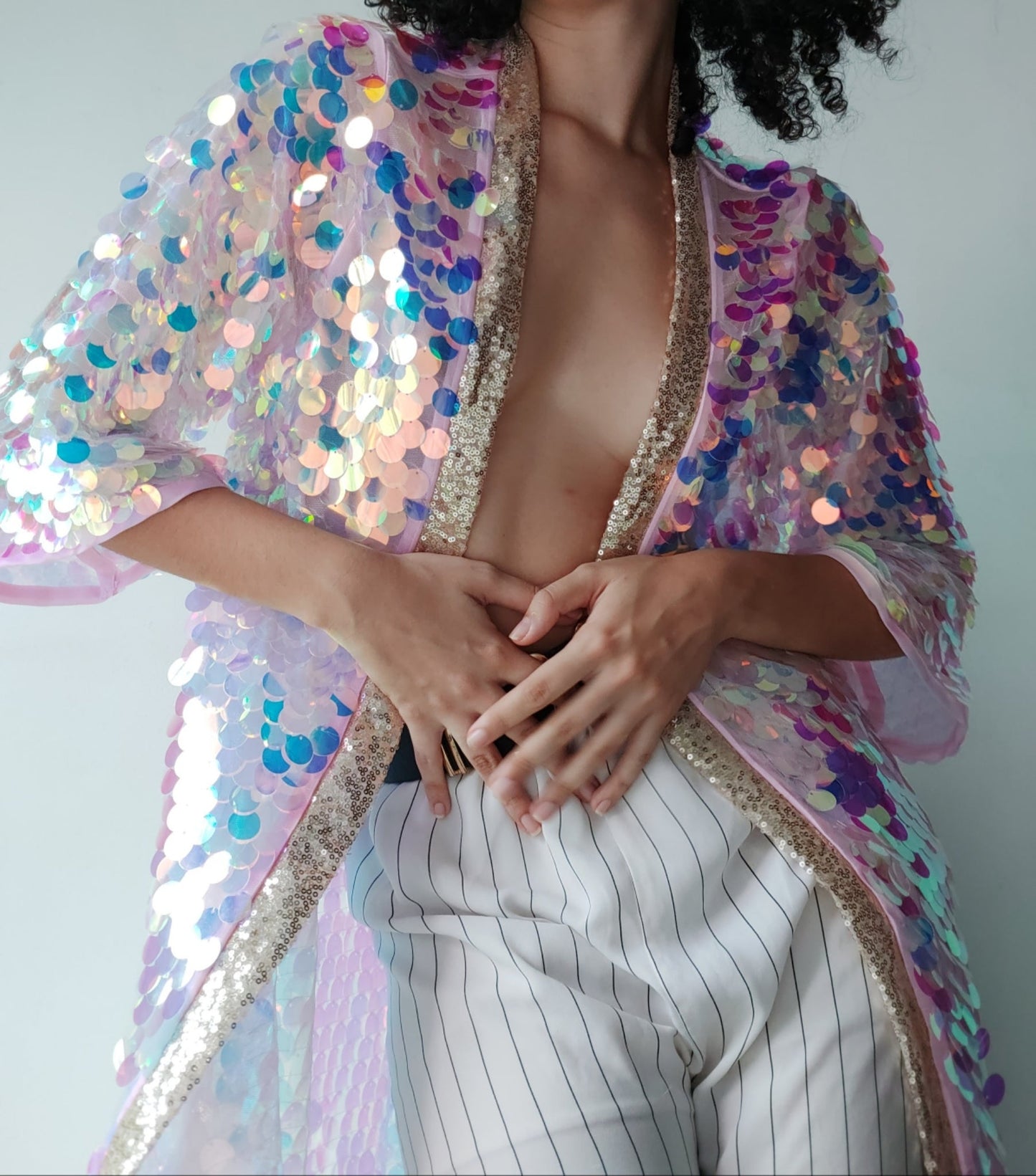 Pink Iridescent Kimono