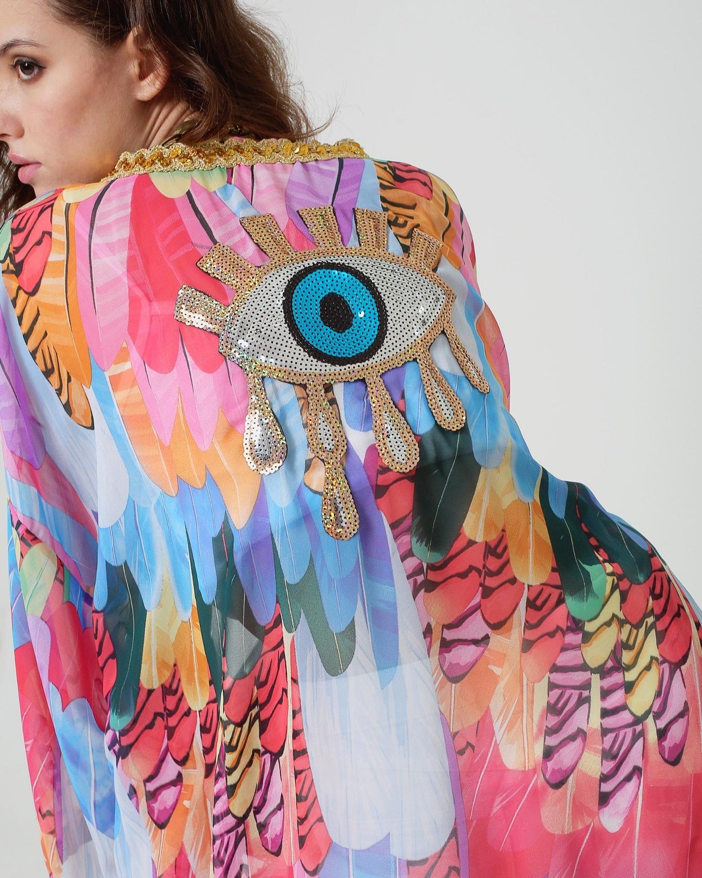 Beach Boho Kimono  - Cover up - Rave and Festival Outfit - Multicolor