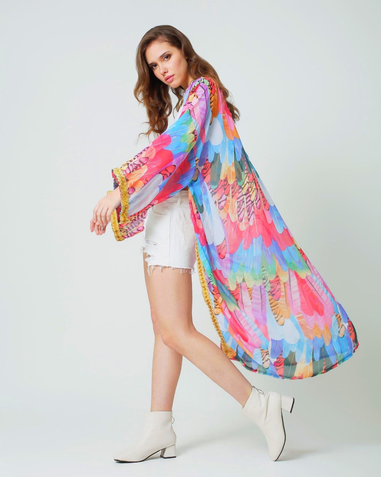 Beach Boho Kimono  - Cover up - Rave and Festival Outfit - Multicolor