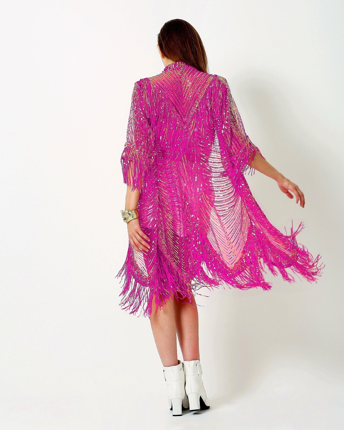 Barbie Pink Kimono - Queen Kimono Luxury - Rave and Festival Robe for Women - Coachella Outfit