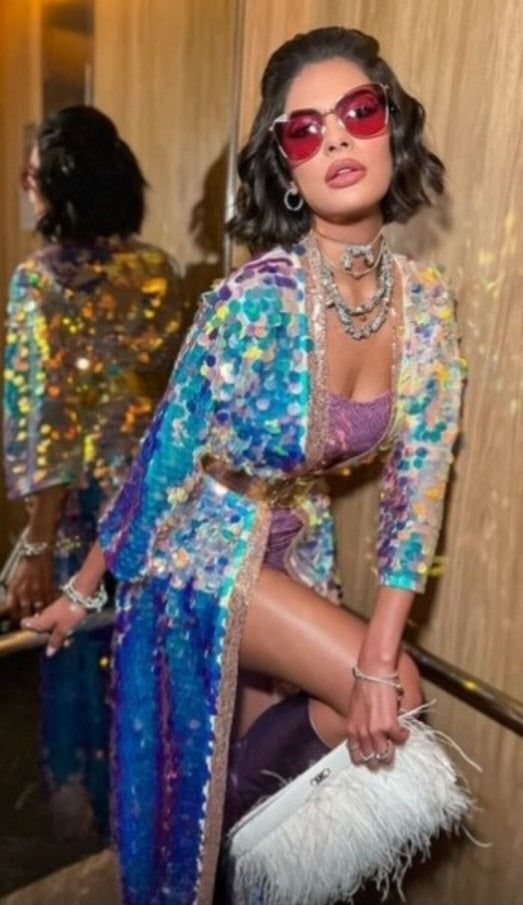 Sheynnis Kimono - Iridescent Sequin Kimono