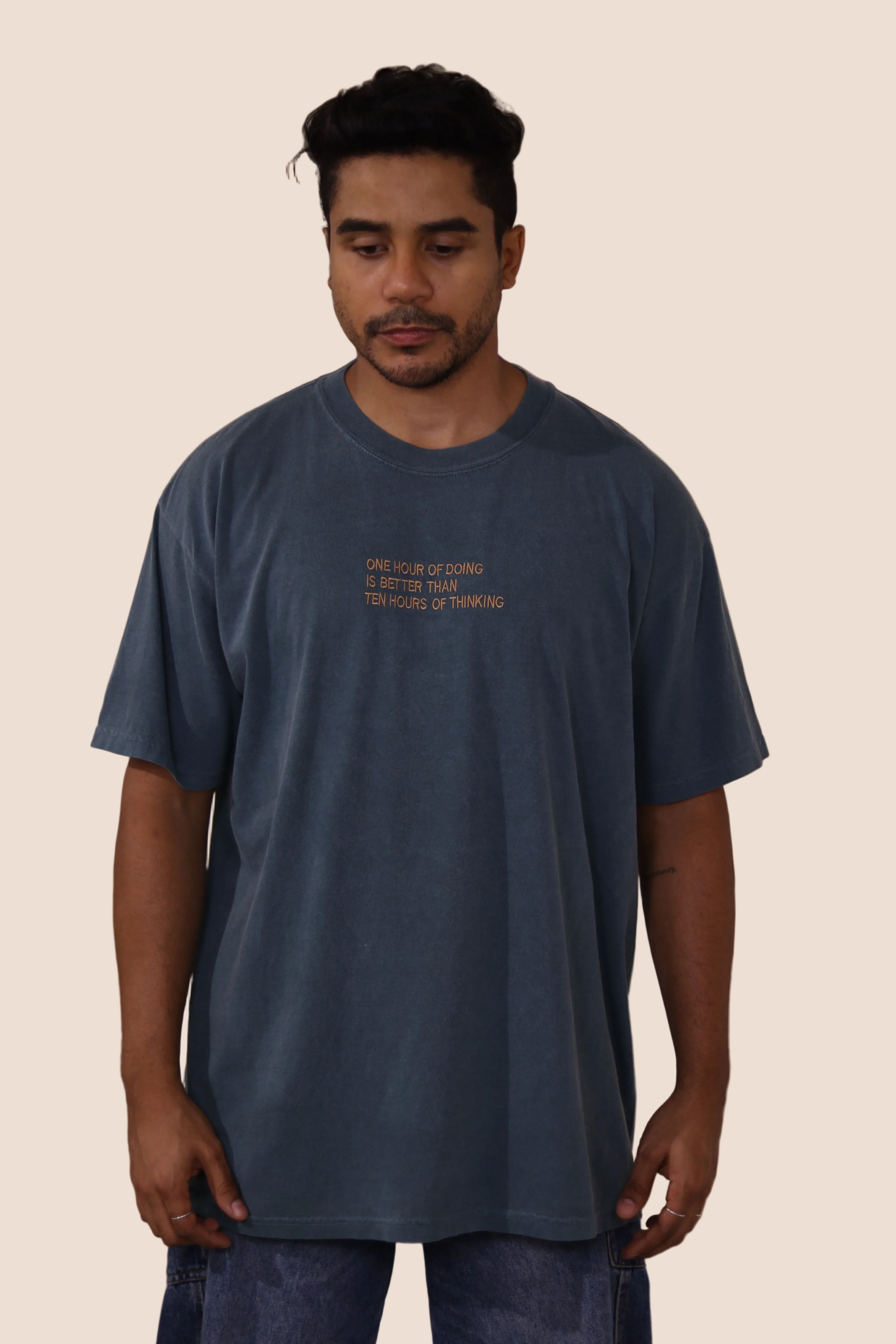 Pre- washed - blue shirt -mantra (