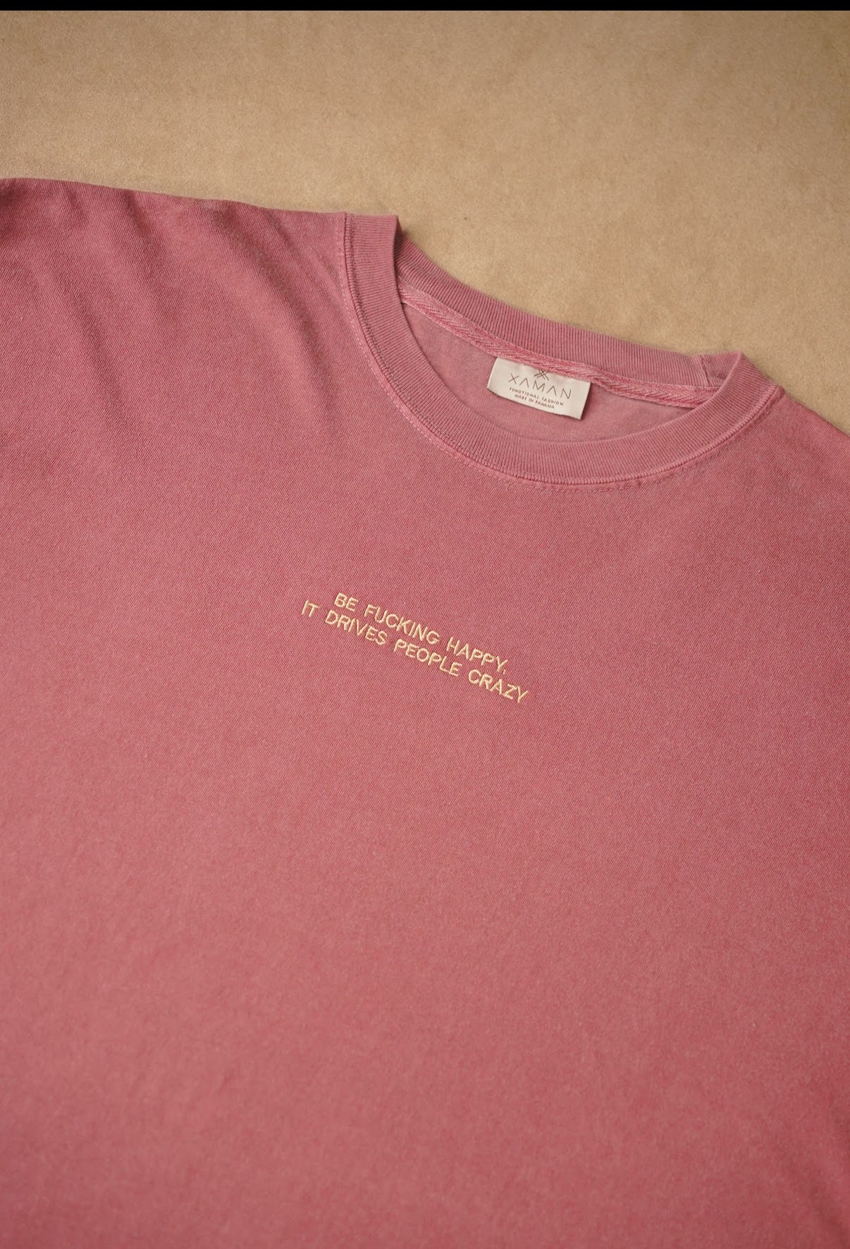 T-shirt with quotes | Prewashed red shirt | Xaman Panama