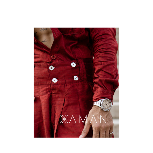 Scarlet Red Pantalon | Raw Silk (Copia)