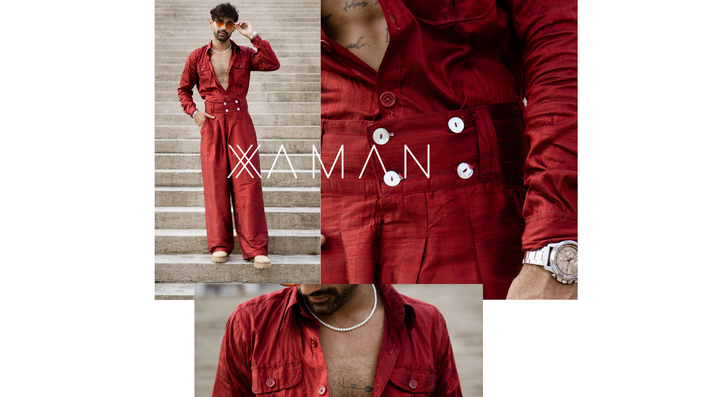 Red Pantalon for men | Highwaisted red Pants