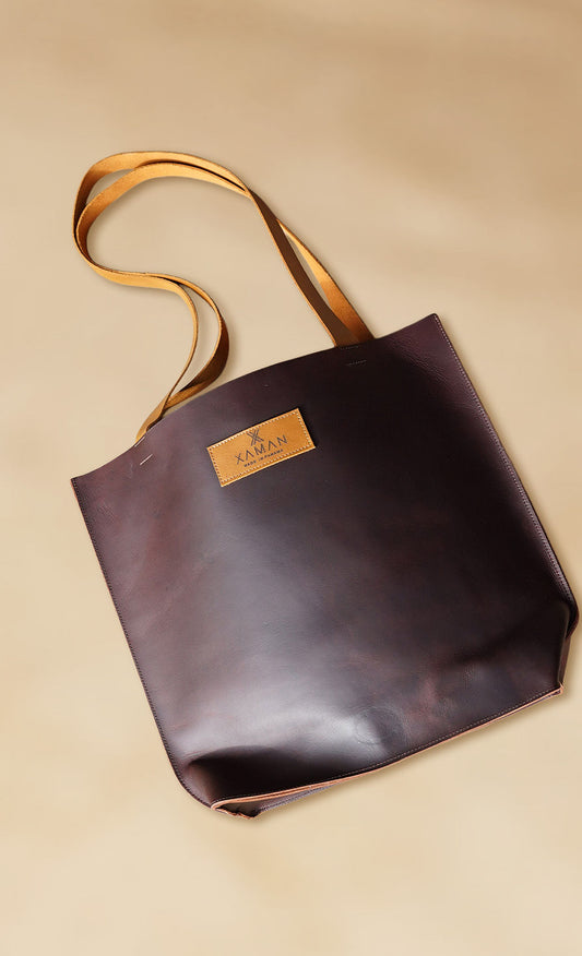 Brown tote Bag - Tote bag de cuero marron